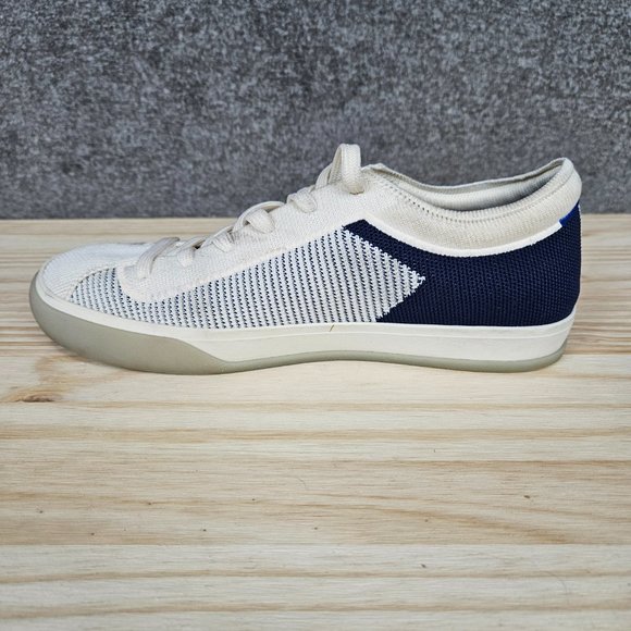 Rothy’s Lace Up Sneakers Classic Navy and Cream Striped - Picture 8 of 12